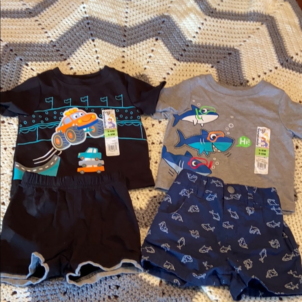 3-6 months garanimals tshirt short set baby boy!